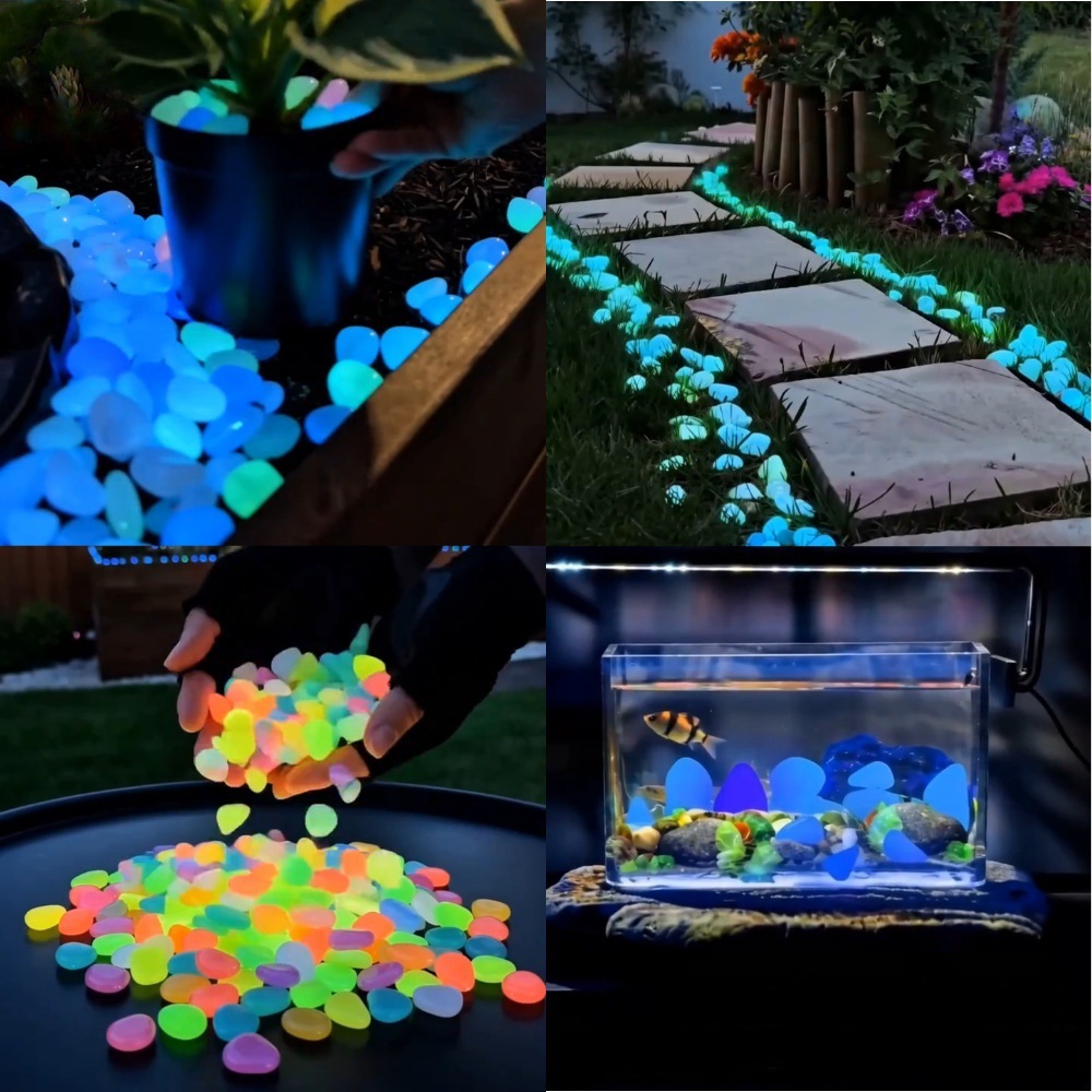 Aquarium Fish Colorful - Цветные светящиеся в темноте камни для